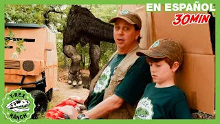 Castillo de Cartón, T-Rex Gigante y Juguetes Nerf | 🦖 T-Rex Rancho | Moonbug Kids - Parque en Vivo!