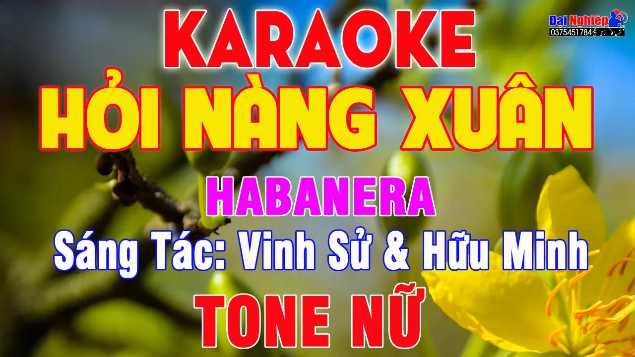 Hỏi Nàng Xuân (ST Vinh Sử u0026 Hữu Minh) Karaoke Tone Nữ Habanera Nhạc Sống || Karaoke Đại Nghiệp
