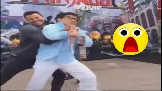 شاهد جاكي شان في تحدي حقيقي على الهواء مباشرة لن تصدق ردة فعله 