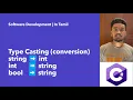 Type Casting int to string string to int bool to string so on in Tamil C tutorial for beginners