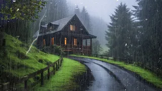 Barulho de Chuva para Dormir Profundamente ⛈️ Som de Chuva Forte e Trovões à Noite #5 | White Noise