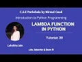 Lambda Functions in Python Tutorial 39