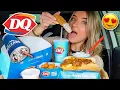 Dairy Queen Mukbang qna chicken strips gravy chili cheese dog blizzard cheese curds
