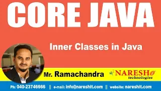 Core Java Tutorias Inner Classes in Java by Mr Ramachander