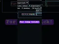 For loop trick