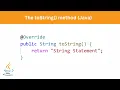 The toString method Java