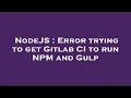 NodeJS Error trying to get Gitlab CI to run NPM and Gulp