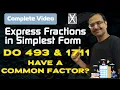 76 - How to Find Common Divisors Express Fraction in Simplest Form
