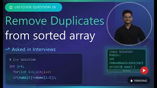 Leetcode Q-26 Remove Duplicates from sorted array - DSA Interview Prep by Ridham Patel