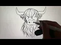 How To Draw a Highland Cow