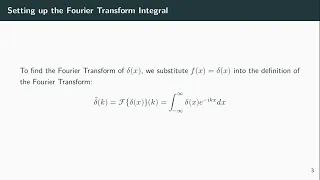 Fourier Transformation of Dirac Delta Function