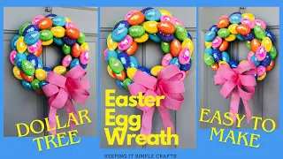 DOLLAR TREE SEQUIN EASTER EGG WREATH DIY- WREATH MAKING- SPRING DECOR🌷🌼🌷