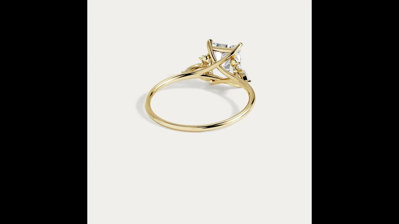 Colette丨Radiant Lab Diamond Split Shank Engagement Ring with Marquise & Round Accents