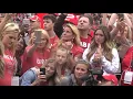Shelley Meyer watches husband run on field