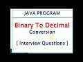JAVA program to Convert Binary Number into Decimal Number JAVA Example Code