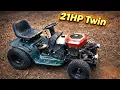Briggs Stratton 21hp TWIN Engine Swap on Racing Mower