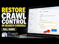 How to restore crawl control using parameter handling in Search Console - Full Guide
