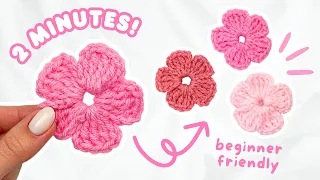 how to crochet a simple flower no magic ring easy crochet tutorial for beginners