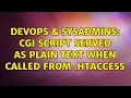 DevOps SysAdmins cgi script served as plain text when called from htaccess