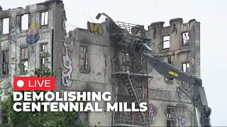 Watch live Demolition of Centennial Mills now underway