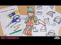 Printable Christmas Elf Coloring Craft Writing Prompts for Kids