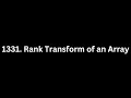 1331 Rank Transform of an Array LeetCode Using Python