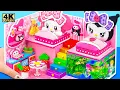 Download Lagu My Melody \u0026 Kuromi 💜 Build the Cutest Pink and Purple House with Dounble Bed ❤️ DIY Miniature House