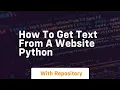 how to get text from a website python