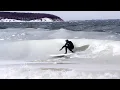 Historic Frozen Slushy Wave Surfing in Montauk NY