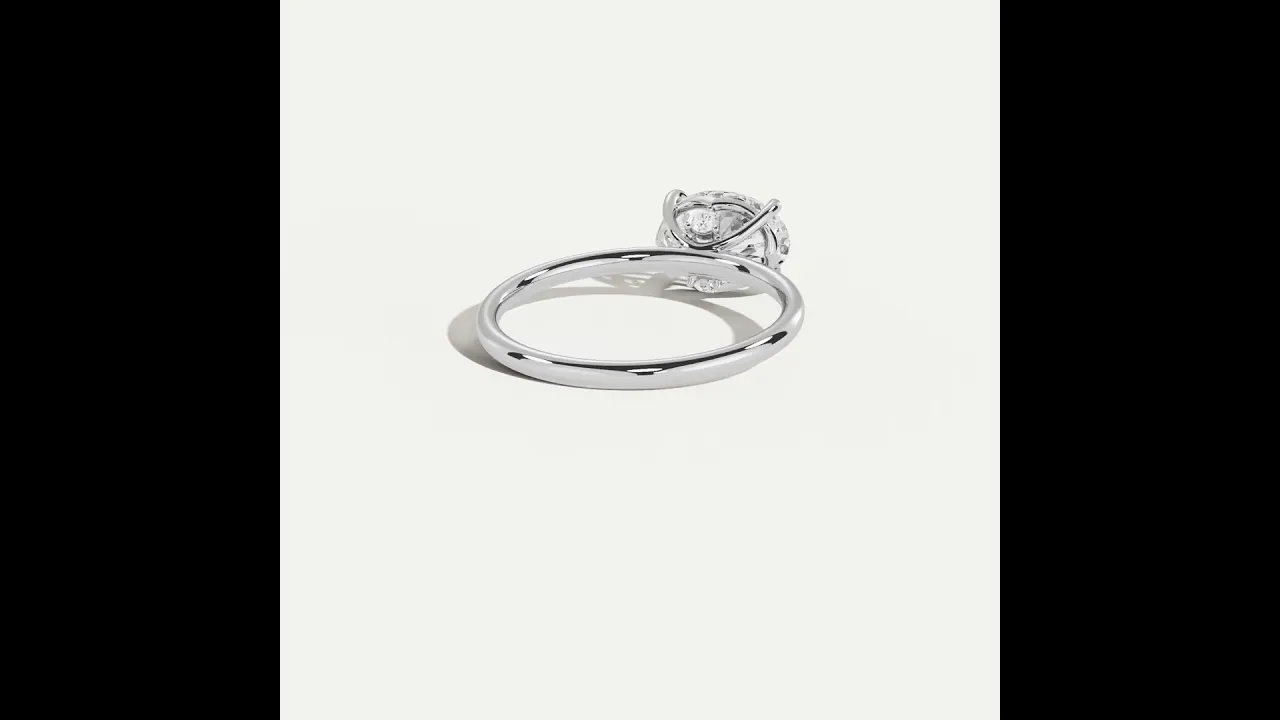 Maeve丨Oval Cut Lab Diamond Hidden Accent Engagement Ring