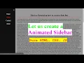 How to create a animated sidebar menu using HTML CSS JavaScript