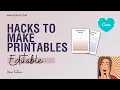 How to Make Editable Printables with Canva Templates