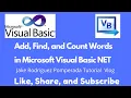 Add Find and Count Words in Microsoft Visual Basic NET