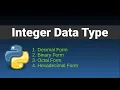 Integer Data Type in Python 3