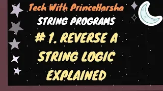 1 Programs on strings - Program to reverse string without using builtin methods