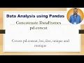 Data Analysis using Pandas concatenate DataFrames