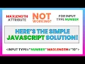 Maxlength Attribute Not Working For Input Type Number In HTML Here s The Javascript Solution