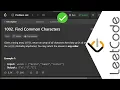 1002 Finding Common Characters Leetcode Problem Time Complexity O 1
