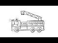 How to Draw a Simple Firetruck Step-by-Step Lesson