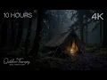 Rain on a Canvas Military Tent No Thunder No Mid-Roll Ads Pure Rain for Sleep Relaxation