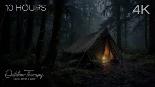 Rain on a Canvas Military Tent No Thunder No Mid-Roll Ads Pure Rain for Sleep Relaxation