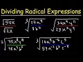 Dividing Radical Expressions With Variables and Exponents