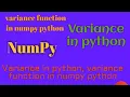 NumPy Variance in python variance function in numpy python