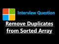 Remove Duplicates from Sorted Array - Leetcode 26