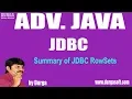 Adv Java JDBC Session - 186 Summary of JDBC RowSets by Durga Sir