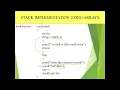 42 Stack Implementation using array