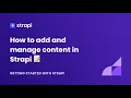 How to add manage content in Strapi v4