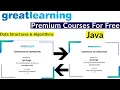Great Learning Premium Courses for Free With Certificate Java Data Structures Algorithm