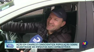 Gasolina sem tributos: ação da ACIC chama atenção em Chapecó