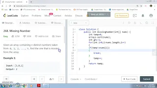 Missing Number JAVA LeetCode